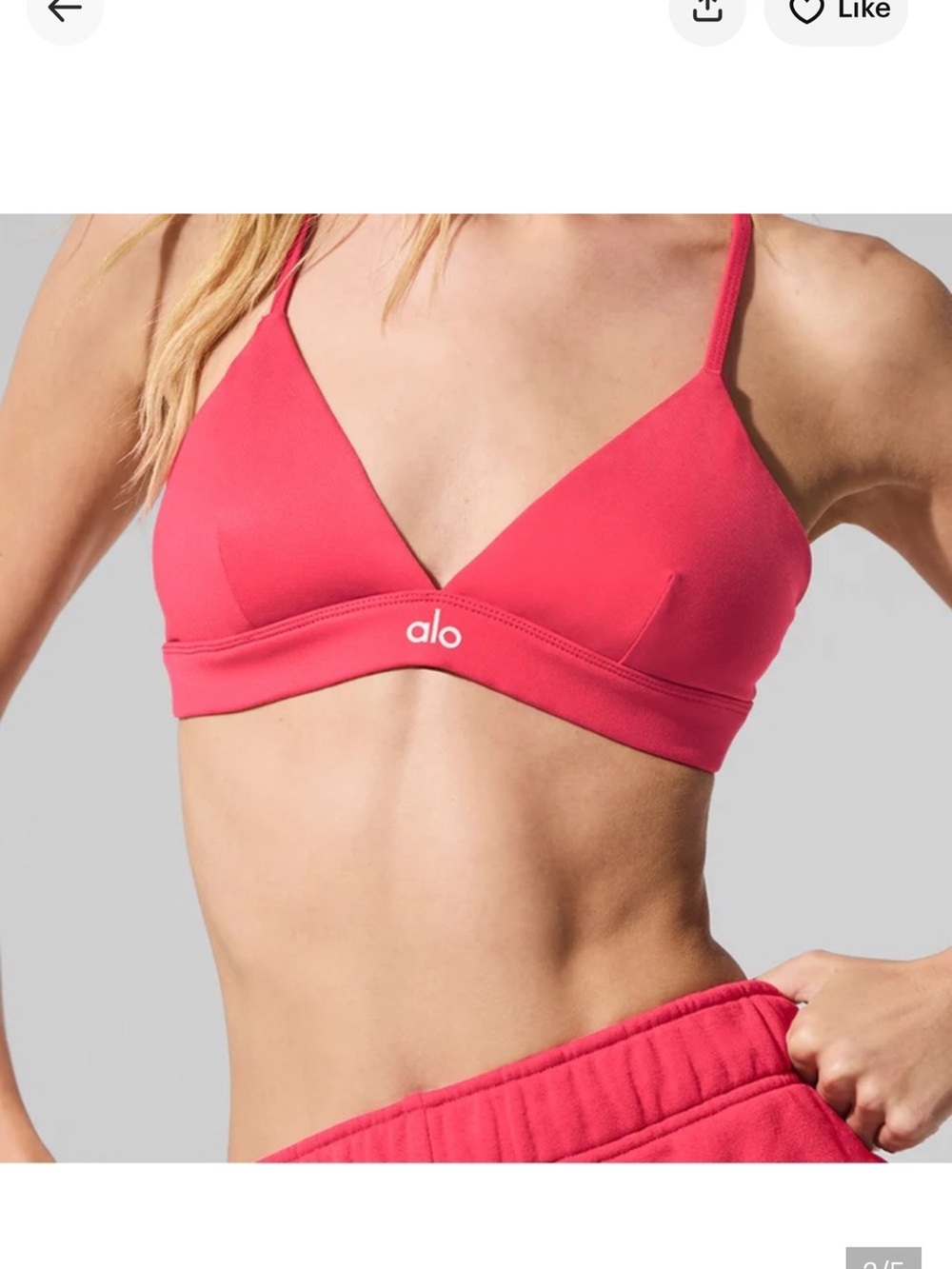 ALO Yoga red candy splendor bra in Pink - Picture 2 of 6